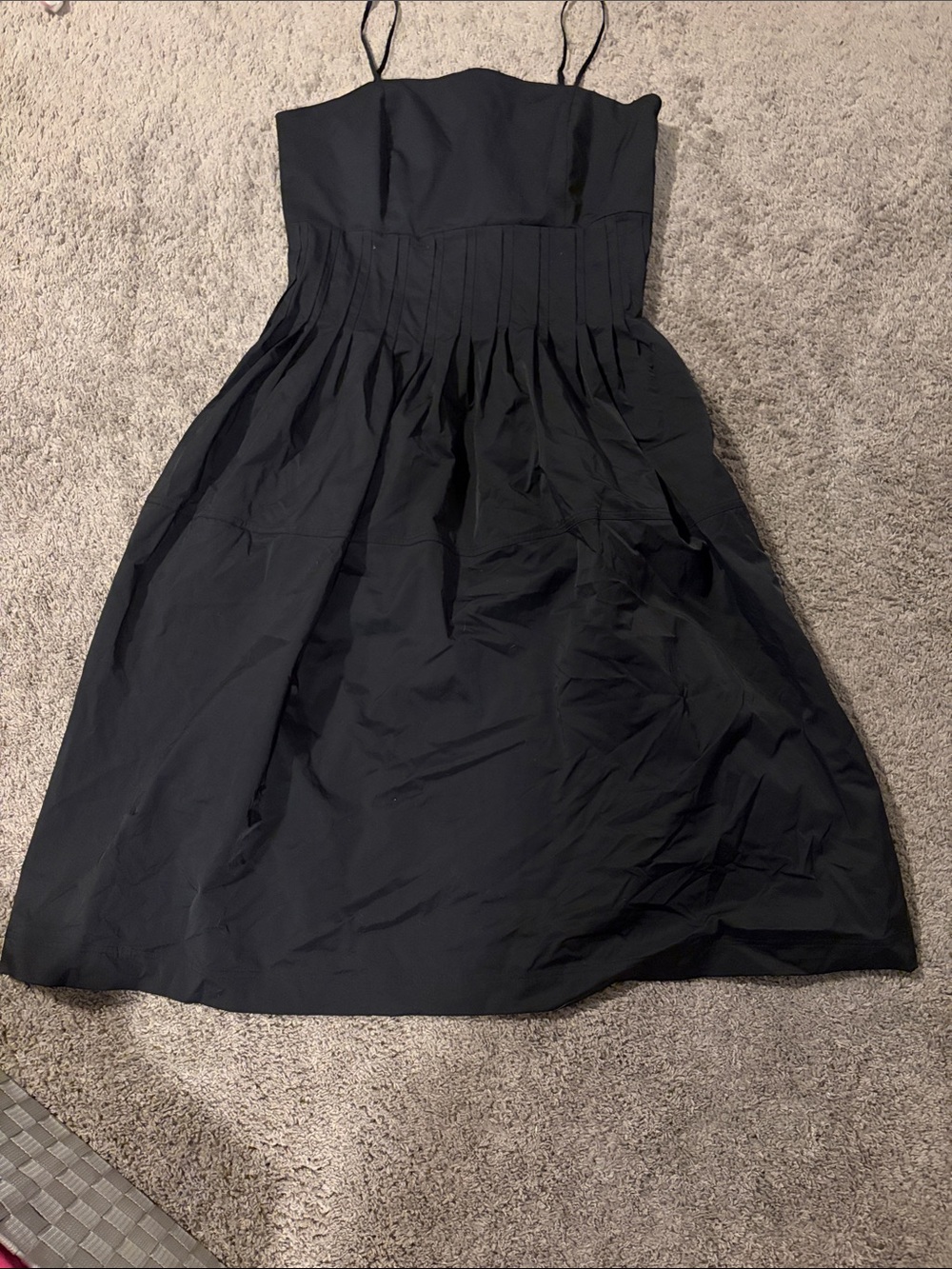 Banana Republic Women's Black Spaghetti-Strap Pleated Dress